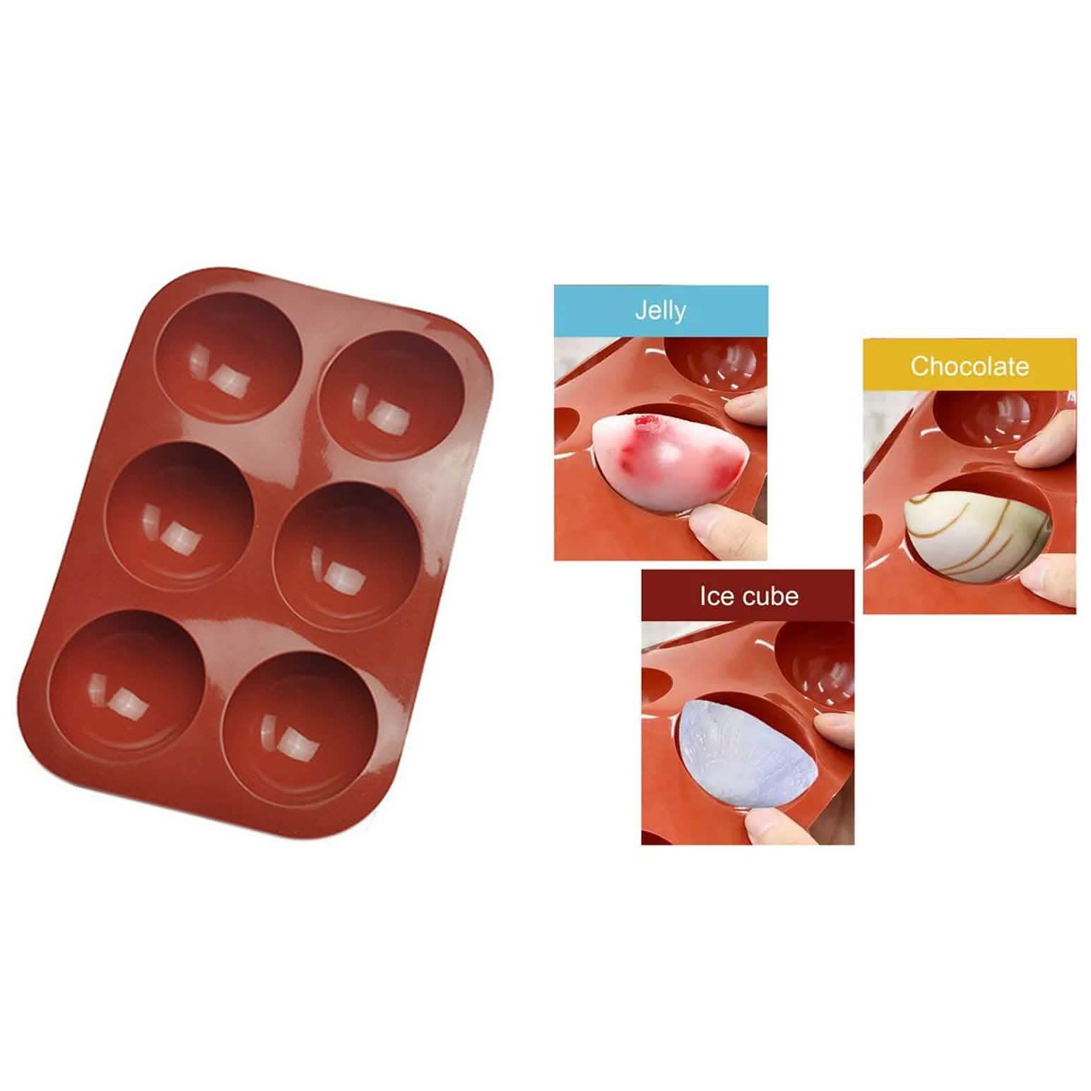 3-Pack: 6 Holes Semi Sphere Silicone Mold