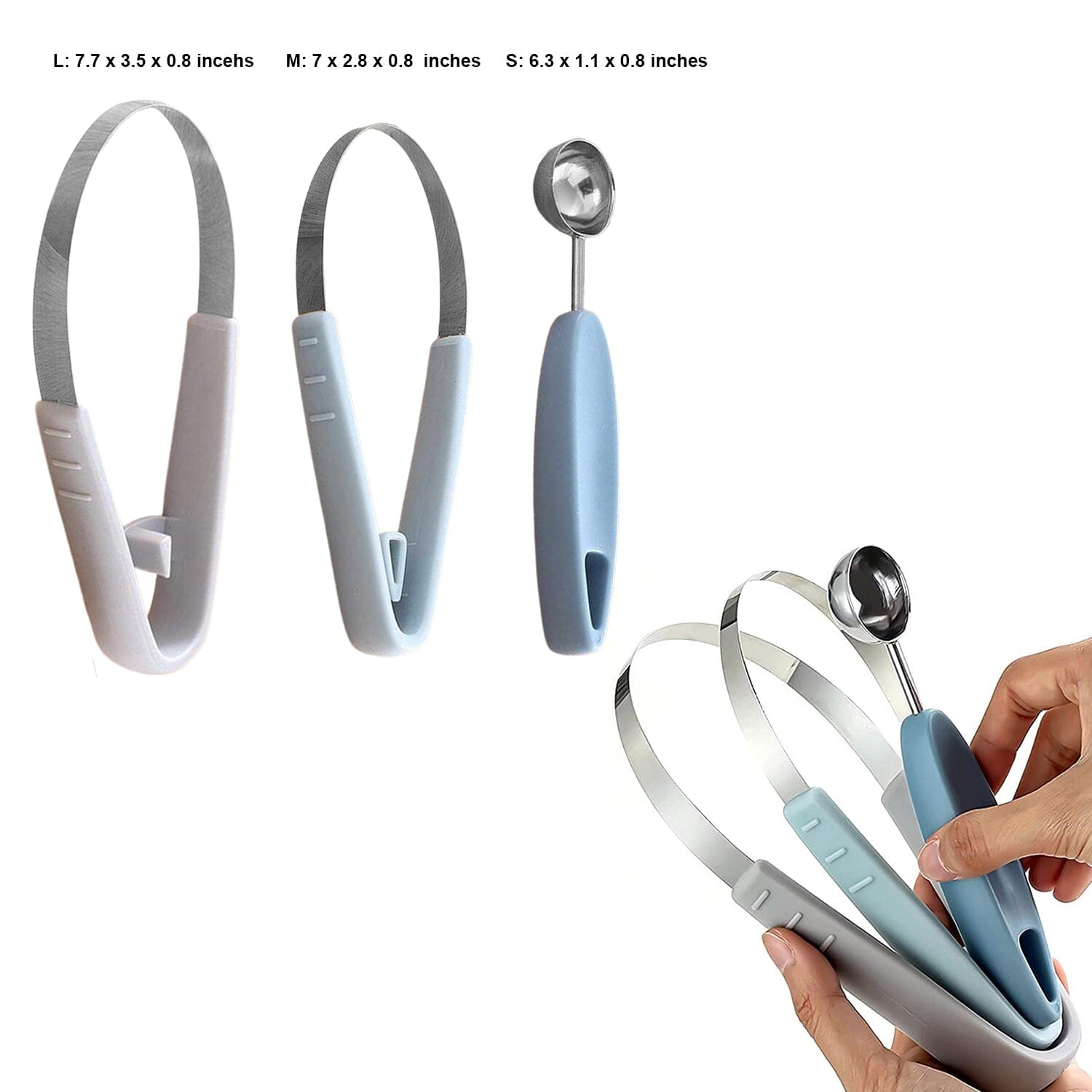 Professional 3-In-1 Stainless Steel Watermelon Melon Baller Scoop Seed Remover Fruit Carving Tool Set